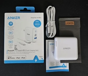 Anker 60W Fast Charge PD usb A C w/ usb c cable for iPad 11" 12.9" iPhone 15 16 - Picture 1 of 3