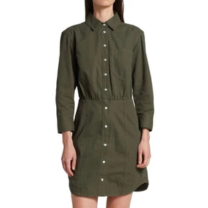 NEW Veronica Beard Keston Twill Mini Shirt Dress in Army Green Size 12 - Picture 1 of 6