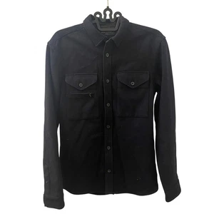 Camicia AllSaints nera in misto lana con bottoni taglia S - Foto 1 di 6