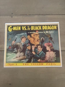 Tarjeta de vestíbulo de película G Men Versus Black Dragon reproducción 11 X 14 - Imagen 1 de 1