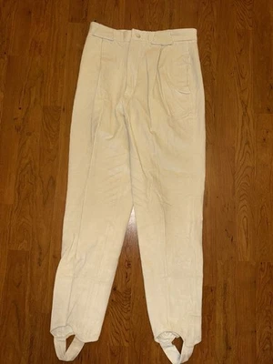 Pantalones Polo Ralph Lauren Mujer 12 Estribo Ecuestre Cremallera Pana Tostado De Colección Foto 1 de 4