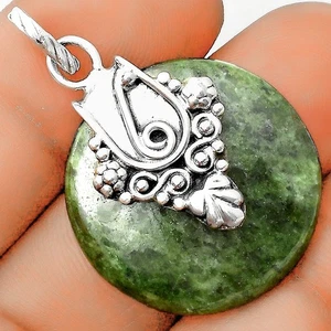 Natural Serpentine 925 Sterling Silver Pendant Jewelry P-1313 - Picture 1 of 5
