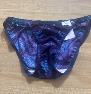 vintage panties Sz Xs Satin Second Skin Stretchy Geometric - Picture 1 of 4