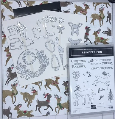 Stampin' Up! Rentier Spaß Stempelset & Stanzen & Rentiertage 12x12 DSP - Brandneu - Bild 1 von 4