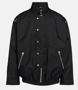 New $3980 Gucci Men Oversized Canvas/Nylon Zipper Jacket - Vest Coat Black 50 Eu - Picture 1 of 16