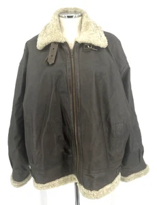 Wilsons Mens Flight Jacket Coat Sherpa Leather Bomber Sz XL - Picture 1 of 9