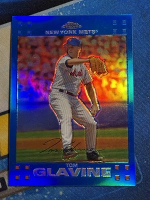 Tom Glavine 2007 Topps Chrome Blue Refractors #165 New York Mets - Image 1 of 2