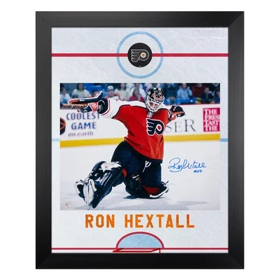 Ron Hextall Autographed Philadelphia Flyers Graphic Rink 26x32 Frame - Image 1 of 2