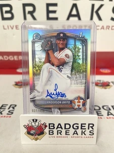 2025 Bowman Chrome Refractors Anderson Brito 1st PROSPECT AUTO /499 Astros - Picture 1 of 2