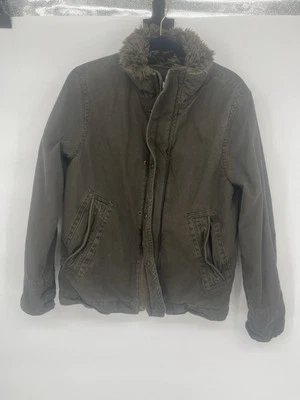 Vintage American Eagle Jacket Men S Green Fur Lined Adirondack Heavy Canvas Y2K - Image 1 of 4