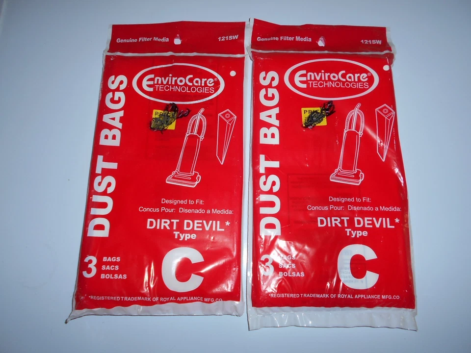 EnviroCare 3 Royal Dirt Devil MVP Upright Vacuum Cleaners Bags Type C