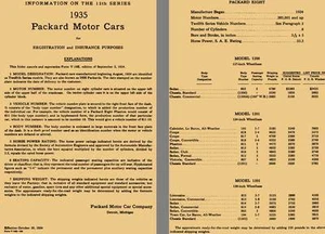 Packard 1935 - 1935 Packard Motor Cars for Registration and Insurance Purposes,  - Bild 1 von 1