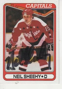 NEIL SHEEHY FIRMATO 1990-91 TOPPS #188 - WASHINGTON CAPITALS - Foto 1 di 1