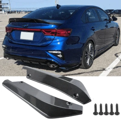 Difusor divisor de parachoques trasero de fibra de carbono Canards para KIA Forte Optima Stinger Foto 1 de 4