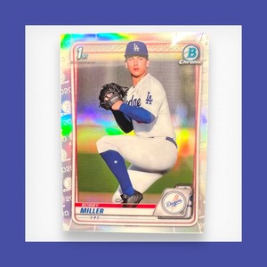 2020 Bowman Chrome 1st Refractor Bobby Miller Draft Dodgers 🔥 🔥 