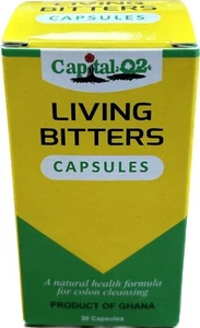 Natural Herbal Living Bitters Detox 30 Capsules - Colon Cleanser - Picture 1 of 6