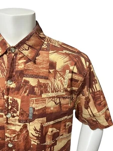 Columbia Men’s Hawaiian Island Print Shirt Size Large L Button Down Short Sleeve - Picture 1 of 16