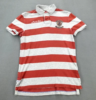 Camisa Polo American Eagle Calce Vintage Para Hombre Talla XS Manga Corta Gris Rayas Foto 1 de 4