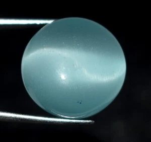 23,15 ct zertifizierter natürlicher himmelblauer runder Cabochon Edelstein Katzenauge C2985 - Bild 1 von 7