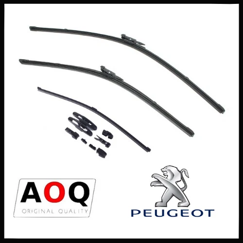 AOQ KIT 3 SPAZZOLE TERGICRISTALLO PEUGEOT 307, 308, 309 Anteriori Posteriore