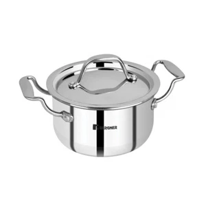 Bergner Mini Triply Stainless Steel Cook & Serve Casserole Pan/Biryani Pot 14cm - Picture 1 of 5