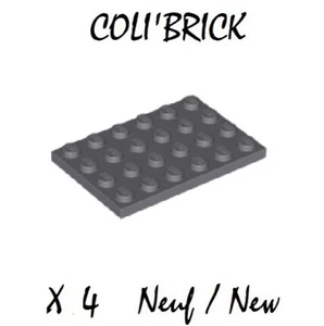 Lego 3032 - 4x Platte / Platte 4x6 - grau F. / Dark Bluish Gray Grey - NEU NEW - Bild 1 von 1