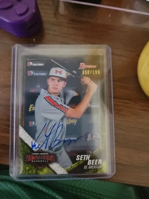 2019 Bowman Chrome All-America Game /199 Seth Beer (2014 Under Armour) Auto Foto 1 de 2