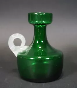 Verdadera Vintage Jarrón De Diseño De Vidrio De La Era Panton Verde Blanco - Imagen 1 de 8