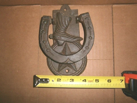 DOOR KNOCKER DOOR BELL WESTERN CAST IRON METAL DOOR BELL Cover