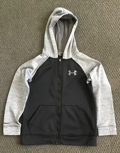 Under Armour Kids Zip Up Hoodie Black & Grey Size YSM - Picture 1 of 3