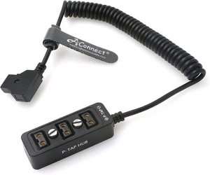 Cable-Splitter-Steadicam-BMPCC-Dtap Male to 3 Port D Tap Female Hub Adapter Coil - Picture 1 of 6