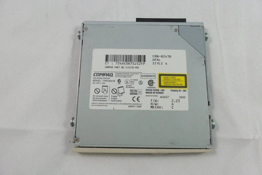 Compaq CRN-8241B 24x Speed Internal Slimline CD-ROM Drive (314118-406) - Image 1 of 1