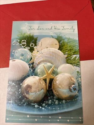 "Feliz Navidad para el hijo y su familia 5""x7"" tarjeta de felicitación con sello" Foto 1 de 4