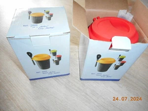2 x Keramik Kaffeebecher mit Löffel schwarz mit Löffel Kaffeetasse Tasse Becher - Bild 1 von 4