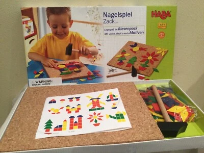 HABA NAGELSPIEL ZACK, WOOD MULTICOLORED GEOMETRIC SHAPES, COMPLETE, GERMANY - Image 1 of 4