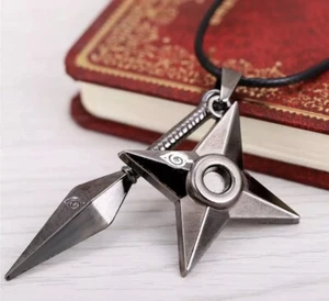 Naruto Anime Kunai Shuriken Necklace Cartoon Cosplay Costume Ninja Shinobi - Picture 1 of 12