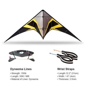 Kit de cometa acrobática profesional Freilein 2,18 m 2 líneas Stunt Kite Creator III con bolsa - Imagen 1 de 7