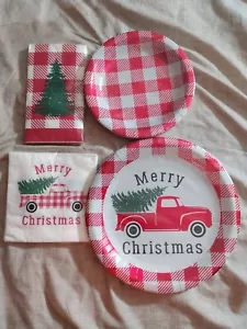 Christmas Party Pack Plates Napkins NIP - Picture 1 of 1