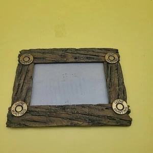 5 1/2" X 3 1/2" Shotgun rustic shell duck hunting barn wood picture frame gun - Picture 1 of 9