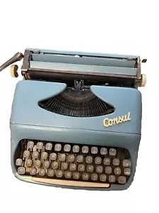 Vintage Light Blue Consul Typewriter Untested - Picture 1 of 2