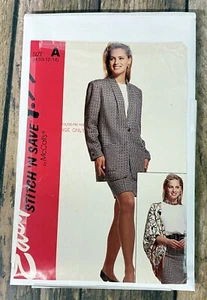 McCall's EASY Stitch 'n Save Pattern 6094 Jacket & Skirt Blazer Size 8-14 Uncut - Picture 1 of 3