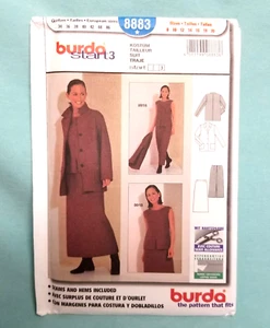 8883 BURDA Patrón de Costura Suelto Fit Lutterloh Chaqueta Falda Top Talla 8-20 SIN CORTAR - Imagen 1 de 3