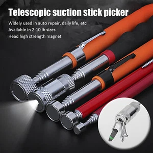 Telescopic Magnetic Pick Up Tool Flexible With LED Handle Pick Up Magnet Stick - Picture 1 of 17