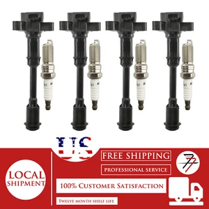 4Pcs Ignition Coil and Iridium Spark Plug Kit For 2014-2019 Ford Fiesta 1.6L - Picture 1 of 6