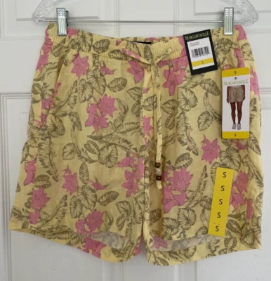 Nuevo con etiquetas Margaritaville Mujer No Requiere Pasaporte Playa Lino Corto Amarillo Talla S Foto 1 de 4