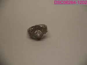 Zales Women's Size 9 Silver Crisscross Split Shank Diamond Cut Ring - Picture 1 of 9