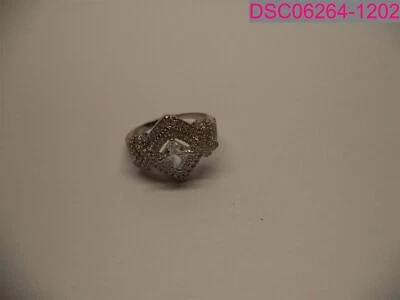 Anillo para mujer Zales talla 9 plateado entrecruzado caña dividida corte diamante Foto 1 de 4