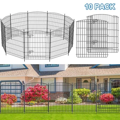 DOMQGA 23"/30"/36" Dog Playpen Crate 6/10 Panel Fence Pet PlayPen Exercise Cage