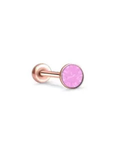 Threadless Labret Nose Ring Monroe Push Pin Stud Rose Gold Steel 2.5mm CZ - Picture 1 of 14