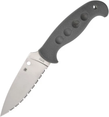 Spyderco Temperance Gray FRN CPM-CruWear Serrated Fixed Blade Knife FB05SGY - Image 1 of 2